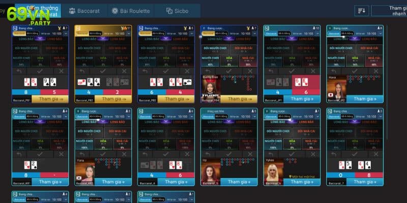 Thiết kế hình ảnh được cập nhật mới nhất tại sảnh bài ở nhà cái 69VN